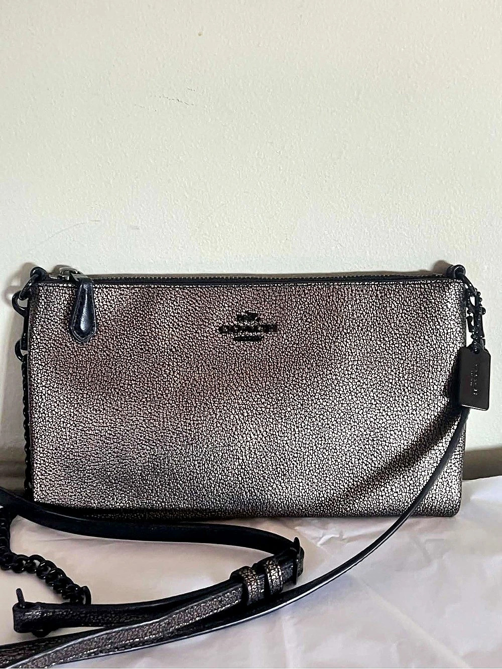 Coach Hayden Foldover Crossbody in Metallic Brown & Black
